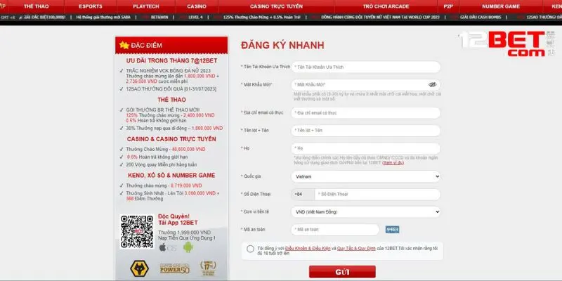 Hướng dẫn đăng ký 12bet kích hoạt tài khoản thành viên